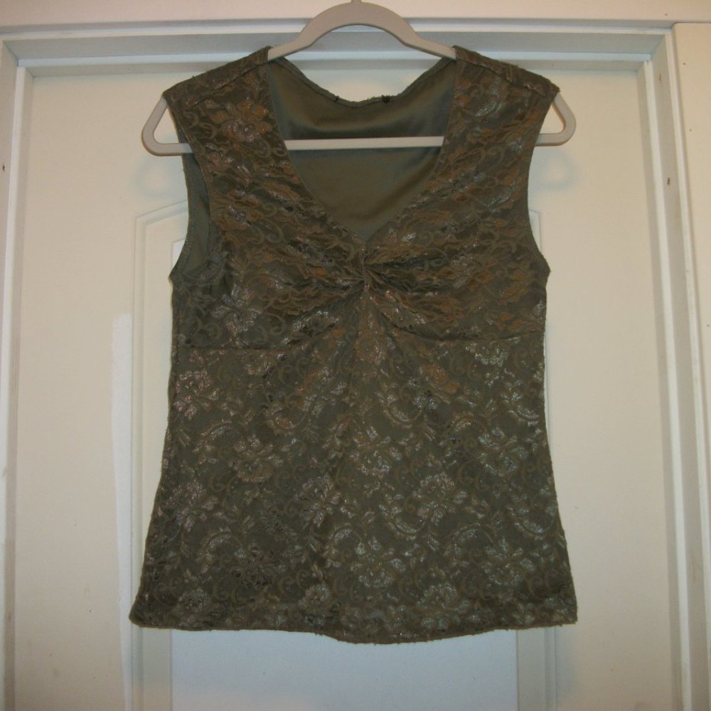PINUP RETRO OLIVE LACE CAMISOLE TOP SM